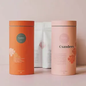 Newly Designed Custom Tea Tube Packaging Boxes | Recyclable Paper Tea Cans for Gift Packaging thumbnail-3