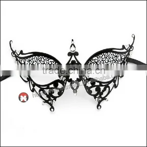 Woman Mask Laser Cut Metal Venetian Masquerade Cosplay Mask Delicate Sensual thumbnail-1