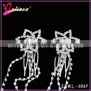 Crystal Rhinestone Claw Chain Wedding Hair Combs,wedding Hair Accessories,hair Comb for Bridal thumbnail-2