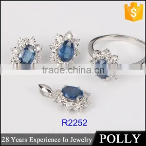 Wholesale Latest18k Gold Engagement Ring for Girls Design Gemstone Women Jewelry Set thumbnail-3