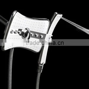 Rainfall Massage Jets Dual Function Overhead Shower Head Handheld Wand Combo Set thumbnail-2