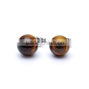 Round Shape Opal Natural Stone Stud Earrings SMJ0159 thumbnail-6