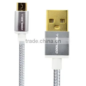 1M USB Fabric Braided Charger Cable Colorful USB Data Cable For Samsung Galaxy s5 thumbnail-1