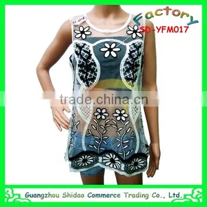 Women Blouses Summer Tank Tops Designs Embroidery Blouses thumbnail-1