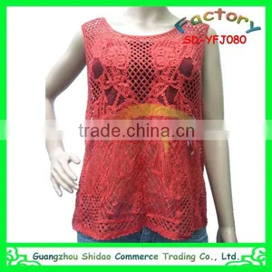 Export High Quality Short Sleeve Short Pattern Blouse Embroidery Cotton Ladies Blouse thumbnail-4
