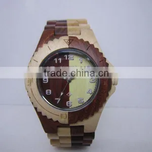 2016 High Quality Popular Elegant Wood Wristwatch With Various Colors Wood Case and Band, Japan Movement 2035 With Calendar thumbnail-3