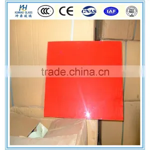 Red White Black Office and Coffee Table Tempered Paint Glass thumbnail-3