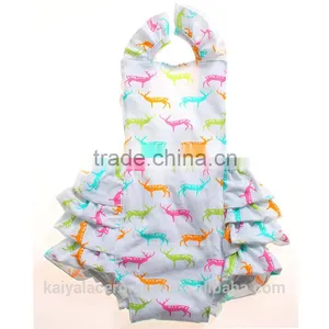 Gold Polka Dots Summer Cotton Newborn Baby Clothes Pom Pom Jumpsuits Bodysuit Romper thumbnail-1