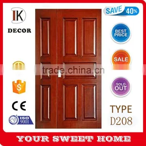 Main Teak Wood Double Panel Engineered Wooden Entry Door thumbnail-1