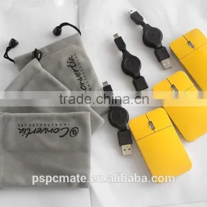Custom Pocket Mouse Portable Laptop Retractable Slim Flat Pocket Mouse With Light up Logo PS-M0077A for Promotion thumbnail-5