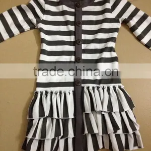 Classic Design Cute Baby Girl Cotton Cardigan 100% Cotton Kids Long Sleeve Cardigan With Triple Ruffle thumbnail-3
