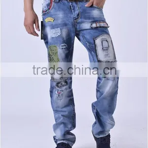 High Quality New Fashion Designer Jeans Men Distrressed Casual Denim Mens Jeans thumbnail-3