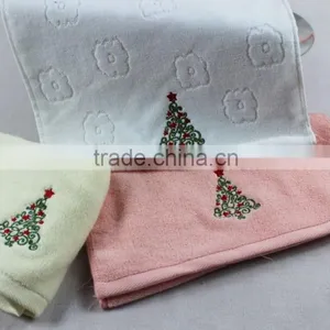 Hot Sell Many Design for Various Holiday Towel, Complete Set of Solid Color Velour Cotton Embroidery Towel,Christmas Gift Towels thumbnail-3