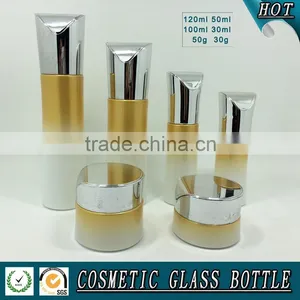 Luxury Cosmetic Empty Glass Lotion Bottle and Cosmetic Cream Jar thumbnail-1