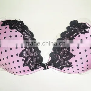 Uplift Front Closure Sponge Bras Cute Lingerie With Dotted thumbnail-5