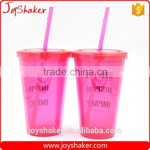 Wholesale Price Joyshaker Paper Insert Plastic Cup, 450ml Double Wall Sipper Drink Cup thumbnail-3