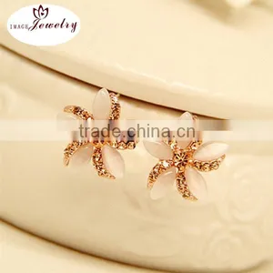 2016 Spring Trendy Wholesale Flower Earring Unique Crystal Earring thumbnail-1