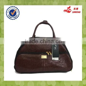 New Design Hot Sale Popular PU Material Real Push Trolley Durable Wheel China Trolley Duffle Bag thumbnail-2