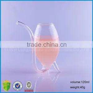 120ml Drinking Glass Wine Cup With Straw thumbnail-2