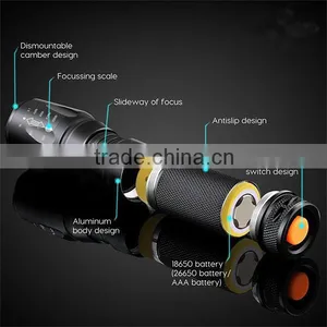 Ultra Bright E26 Aluminum 26650/18650/3*AAA Battery Military 1200 Lumen Best Tactical Flashlight Rechargeable Quality Choice thumbnail-3