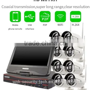 H.264 8ch Wifi NVR Kit HD Wireless Outdoor Camera Home Security System With 10 Inch Display Screen thumbnail-1
