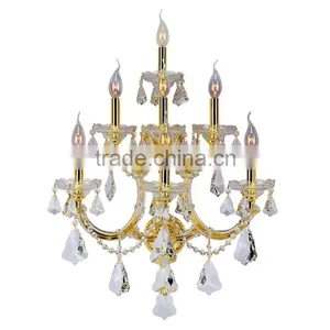Antique Gold Cristal Chandelier Candle Wall Lamp for Wedding Hall Decoration thumbnail-4