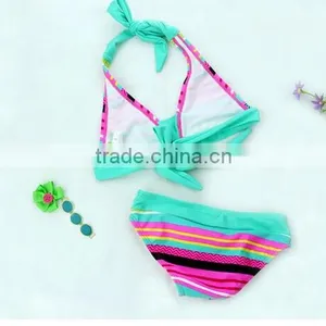 Slim Colorful Strings Print Infants Kids Girls Bikini Swimsuit Bathing Swimwear thumbnail-2