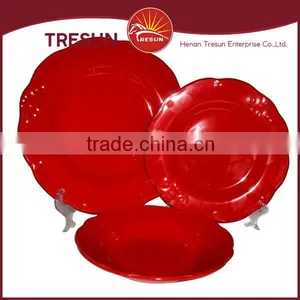 Factory Directly Supply Color Glazed Stoneware Dinnerware/18pcs Ceramic Stoneware Embossed Dinner Set thumbnail-3