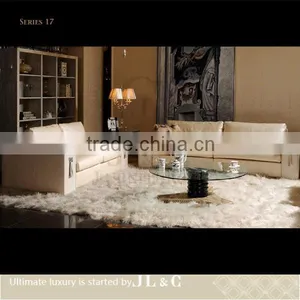 JS17-31+32 The Best Selling Tassels White Leather Sofa, 3 Seats LOUNGE With Oxhide Leather From China Supplier-JL&C Furniture thumbnail-2