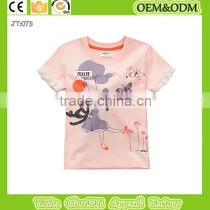 Butterfly T-shirt 100% Cotton t Shirt Children's T-shirt Pink T-shirt Price Organic Kids Baby Clothes Wholesale thumbnail-1