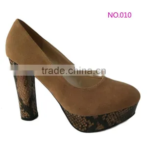 Elegant Beautiful Suede Ladies Dress Shoes High Heel Shoes thumbnail-1