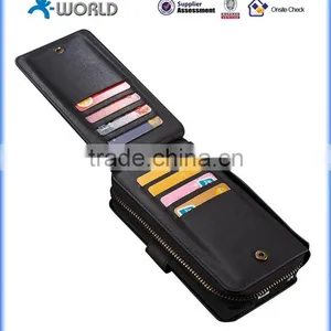 Zip Pocket Handheld Card Organizer Cover Case for Samsung Galaxy S6 Edge thumbnail-1