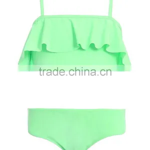Comfortable Nylon Big Flounce Importers Lovely Girls 7-16 Swimwear for Kids thumbnail-6
