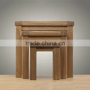 Solid Oak Wooden Nesting Tables thumbnail-2
