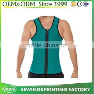 New 100% Polyester Mesh Fiber Tank Top Custom Men Gym Singlet Zipper Up Tank Top OEM thumbnail-1