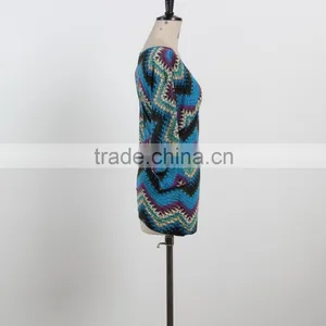 NEW ARRIVAL Stripe Dress v Neck Batwing Sleeve for Fat Ladies OEM&ODM Supply thumbnail-3
