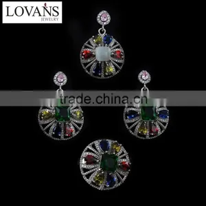 Manufacturers In China Imitation Jewelry Set Sterling Silver Guangzhou Wholesale Market TZ-0194 thumbnail-1