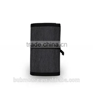 Top BUBM Small Black Nylon Spring Rolls Folding Cable Bag,USB Flash Drive Bags thumbnail-5