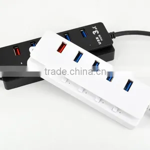 Prenium High-speed 5 Port Usb 3.0 Hub With Individual On/off Switches , 4 Port Usb 3.0 Hub +1 Quick Charging Port thumbnail-1