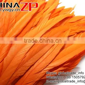 Gold Supplier ZPDECOR Wholesale 40-45cm Length Orange Chicken Fully Dyed Roosters Feathers thumbnail-4