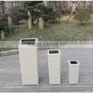 Big Indoor Outdoor Wicker Square Flower Pot thumbnail-1