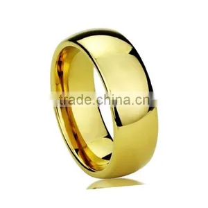 2014 Wholesale Tungsten Ring , Direct Factory Fashion Accessories for Men, Gold-plated Tungsten Carbide Ring thumbnail-1