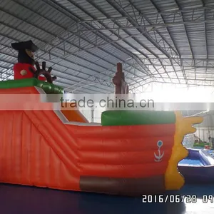Pirate Ship Inflatable Slide With Pool,children Playground Water Park for Sale thumbnail-3