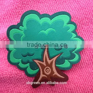 Laser Cut Tree Design Woven Patches With Iron on Back thumbnail-1