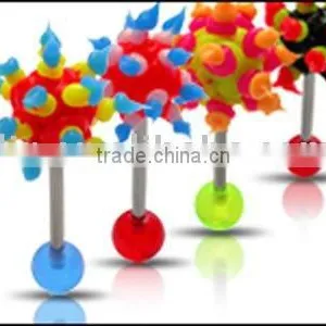Charming Straight-Barbell-Silicone Tongue Ring Jewelry Body Jewelry thumbnail-1