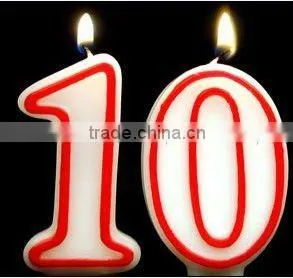 Wholesale 10th Birthday Candles - RED Party Cake Candles thumbnail-1