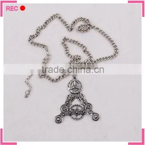 Eiffel Tower Necklace With Gear Decoration, Stainless Steel Chain Necklace thumbnail-1