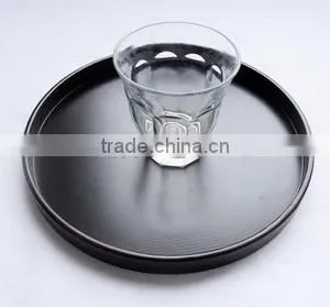 Round Black Wooden Tray for Hotel thumbnail-5