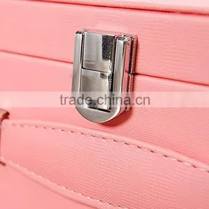 Chinese Factories Wholesale Custom High-grade Leather Dressing Case, Pink Makeup Box thumbnail-5