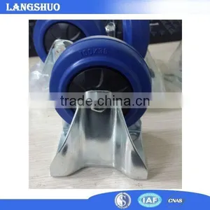 Qing Dao Lang Shuo Cheap Rubber Casters 4 Inch Locking Caster Wheels thumbnail-3